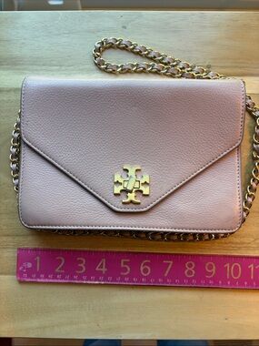 Tory Burch Blush Pink Pebbled Leather Chain Shoulder Bag